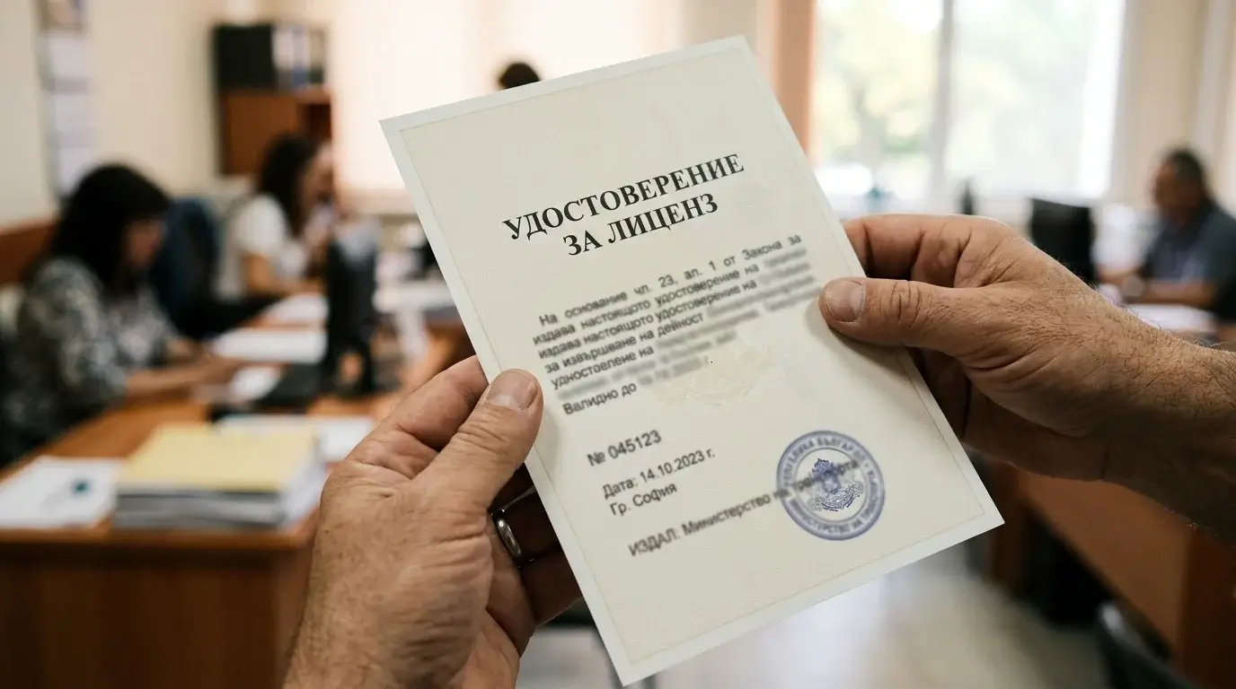 Лиценз от НАП за букмейкъри в България — официален печатан документ с подпис и държавен герб